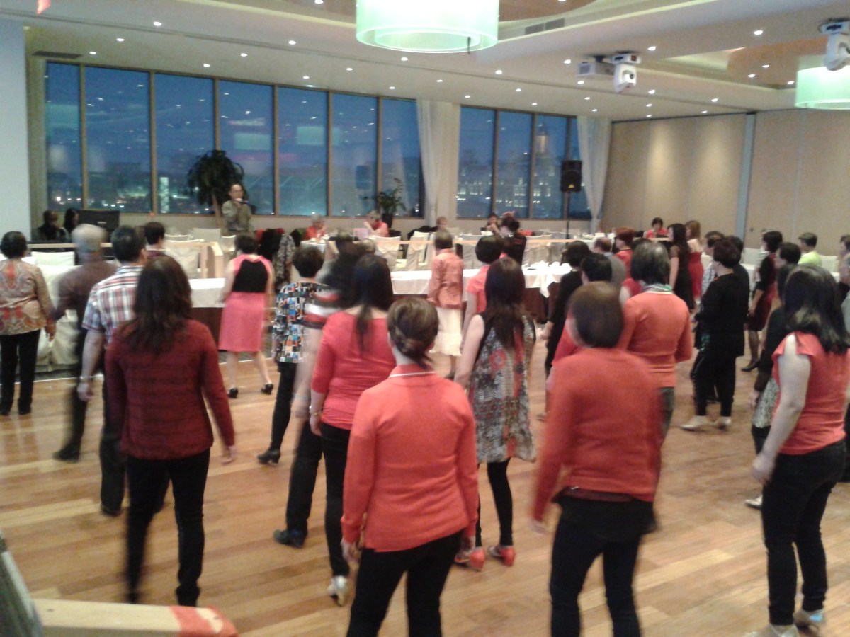 Line dancing in Chinatown