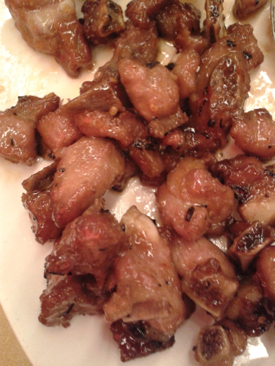 Spare ribs with plum and tea leaf